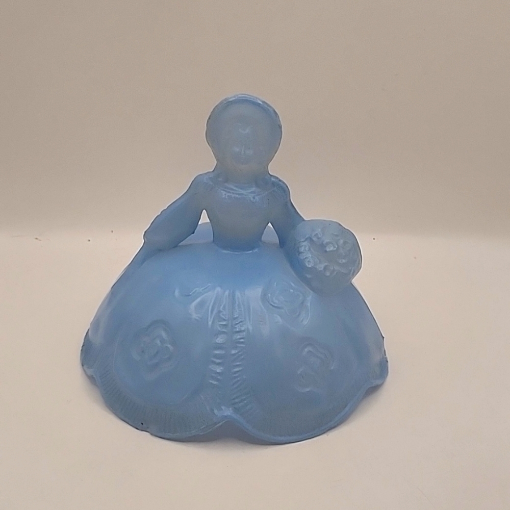 Vintage Blue Glass Bedside Table Lamp (lamp missing)